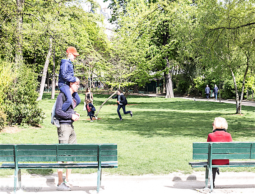 Adults find time to share the sun